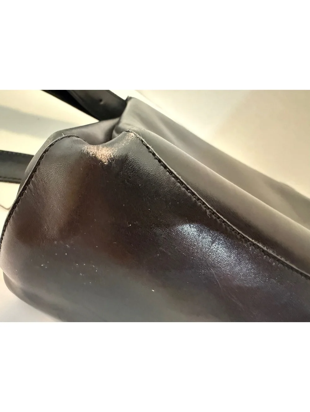 Fontana black leather shoulder bag